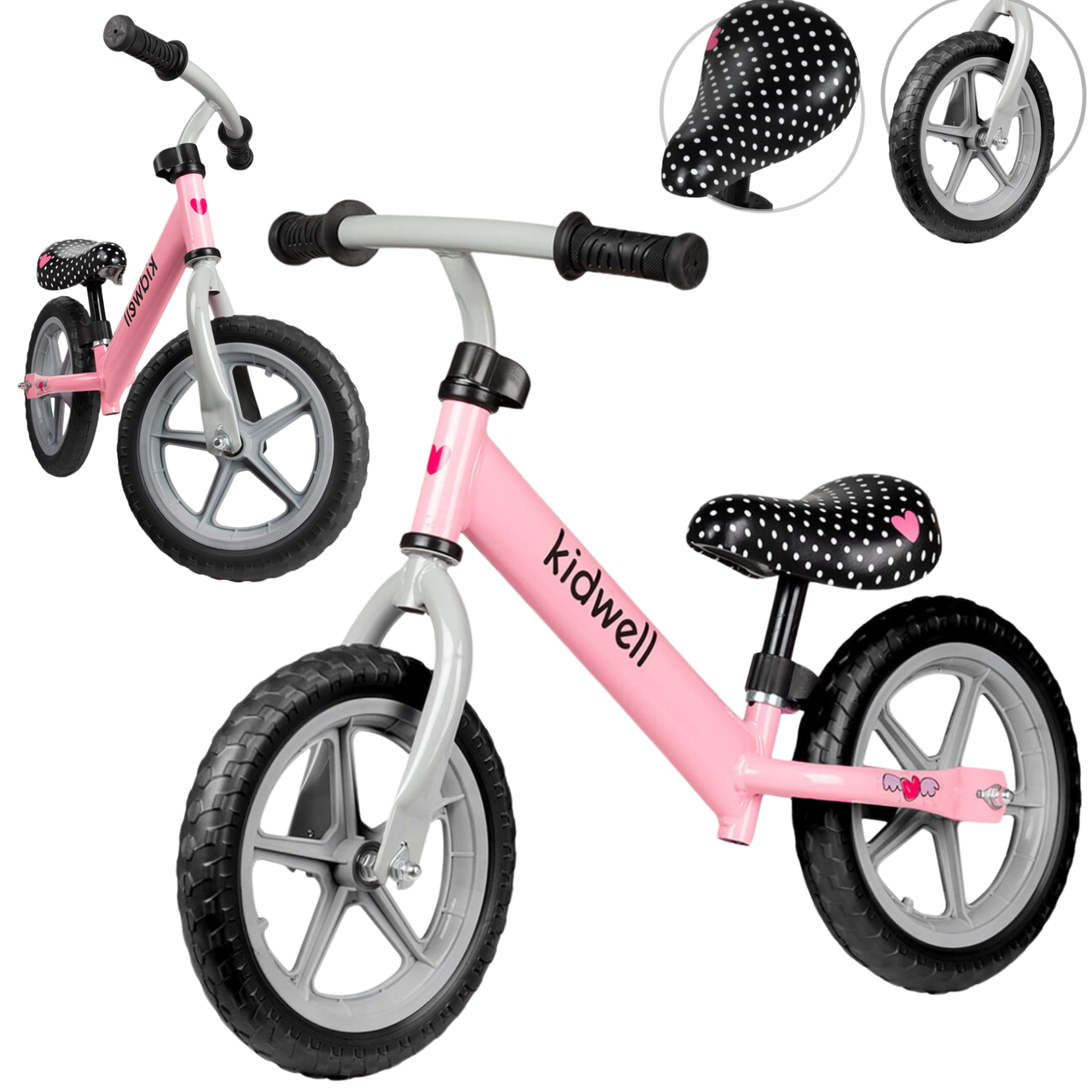 Детский транспорт для девочек беговел 2-х колесный Kidwell REBEL Pink, Детские велобеги, Беговый велосипед - фото 1 - id-p2118141802