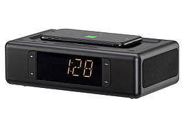 2E Акустична док-станція SmartClock Wireless Charging, Alarm Clock, Bluetooth, FM, USB, AUX Black