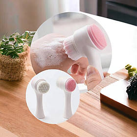 Двостороння щітка для вмивання обличчя 13*5*4 см, щітка для пілінгу