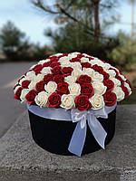 Подарунок дівчині. Великий букет 171 мильна троянда, яка не зів'януть.Червоні троянди в великій коробці мамі
