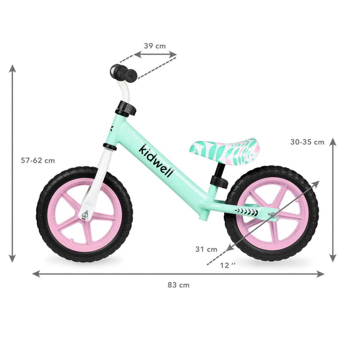 Беговел каталка 2-х колесный для детей от 3 лет Kidwell REBEL Pink, Велобег велокат детский без педалей - фото 5 - id-p2118161530