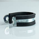 Хомут R-подібний прогумований D28, ширина стрічки 15 мм.