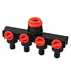 Колектор на 4 виходи під конектор 3/4" - 1" внутрішнє різьблення