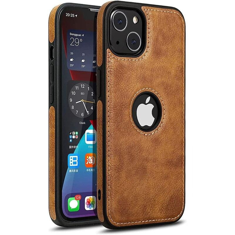 Чохол Slim Leather Case для Apple iPhone 14 Plus Brown