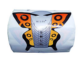 Форми-метелики для нарощування нігтів гелем, червоно-жовті, широкі.