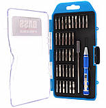 Викрутка з набором біт для точних робіт з подовжувачем 36 шт. Bass Polska 3818, фото 3