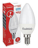 Енергозберігаюча лампочка, світлодіодна LED лампа, нейтральне біле світло C37 7W E14 665lm V-117967 VARGO
