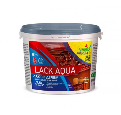 Нанофарб LACK AQUA -  лак для виробів із деровини, акриловий глянцевий, для внут/зов. робіт. 2,5 л.