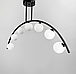 Чорна люстра-дуга на 7 білих плафонів., фото 3