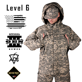 Куртка ECWCS Gen III Level 6, Розмір: Short Long, Колір: ACUpat UCP, Gore-Tex Paclite