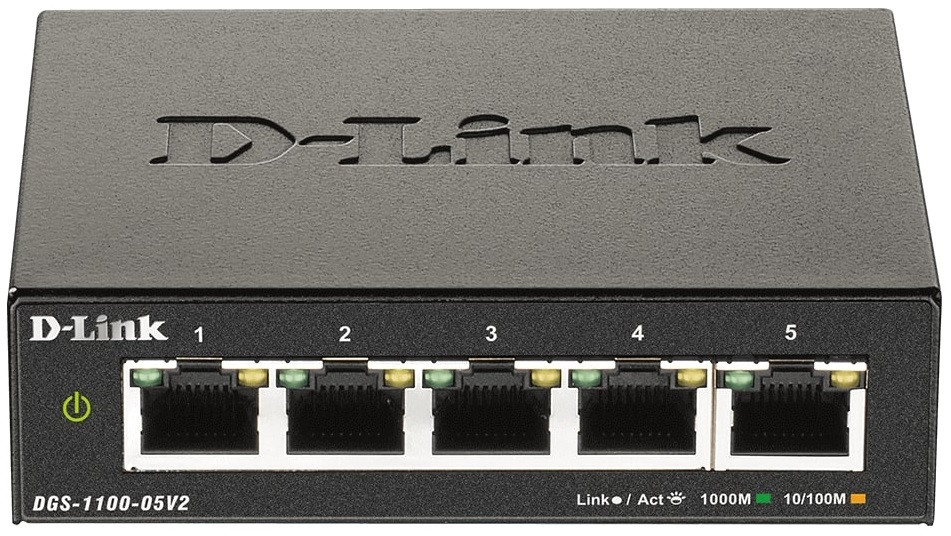 D-Link Комутатор DGS-1100-05V2 5xGE Easy Smart, фото 1