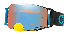 Маска мотоциклетна Oakley Front Line MX Dissolve Yeliow Blue Лінза Prizm MX Sapphire Iridium