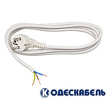 Провід армований з вилкою  ПВС-ВП  2*0,75+1*0,75-250-10-10-1,7 -білий ПАТ"ОДЕСКАБЕЛЬ"