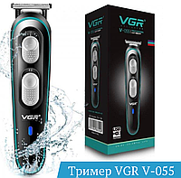 Аккумуляторный триммер для стрижки волос головы, бороды и усов VGR V-055 со сменными насадками