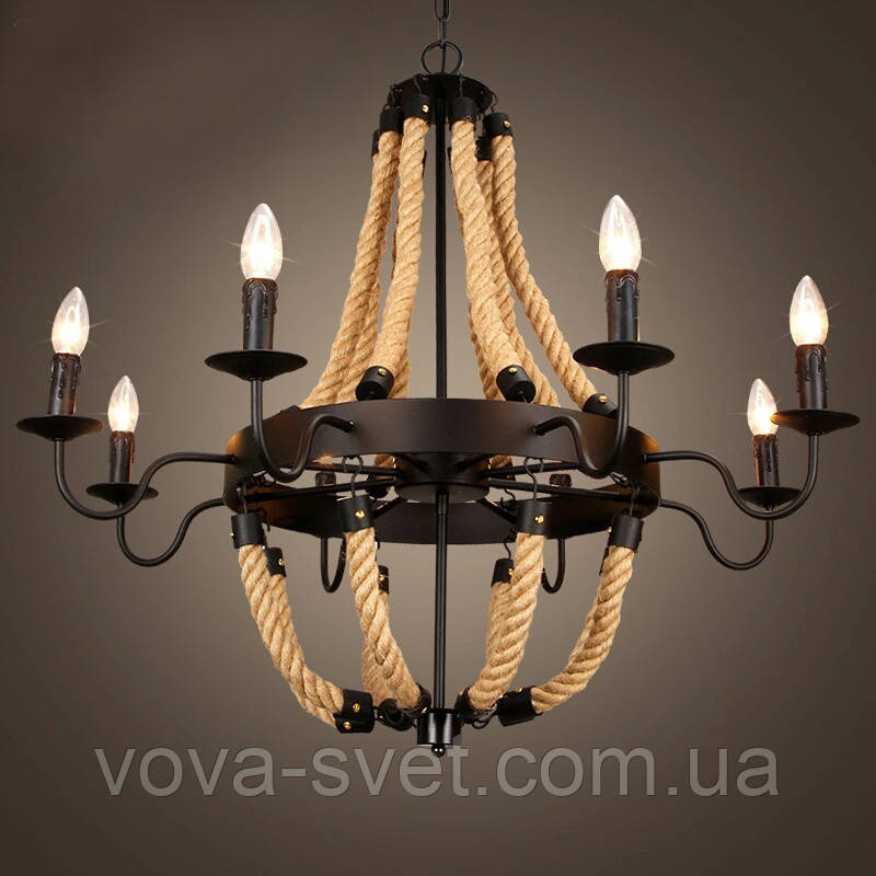 Підвісний світильник (Люстра) [Classic LOFT Apartments ] (6 Lamp Edisons)