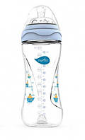 Nuvita Пляшка для годування Mimic 330мл. 4м + Антіколіковая[Feeding bottle Mimic 330ml. 4m+ Colic reduction, blue]  Povna-torba це