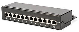 Digitus Патч-панель Desktop, 12 портів, 6A STP в зборі, RAL 9005