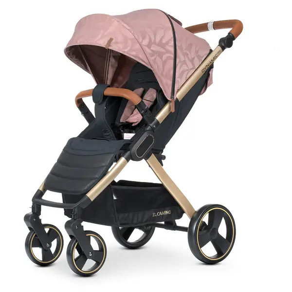 Дитяча прогулянкова коляска El Camino DYNAMIC PRO Pale Pink для дівчинки