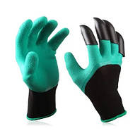 Перчатки грабли садовые Garden Genie Gloves, пластиковые наконечники когти