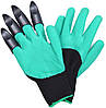Рукавички граблі садові Garden Genie Gloves, пластикові наконечники кігті, фото 4