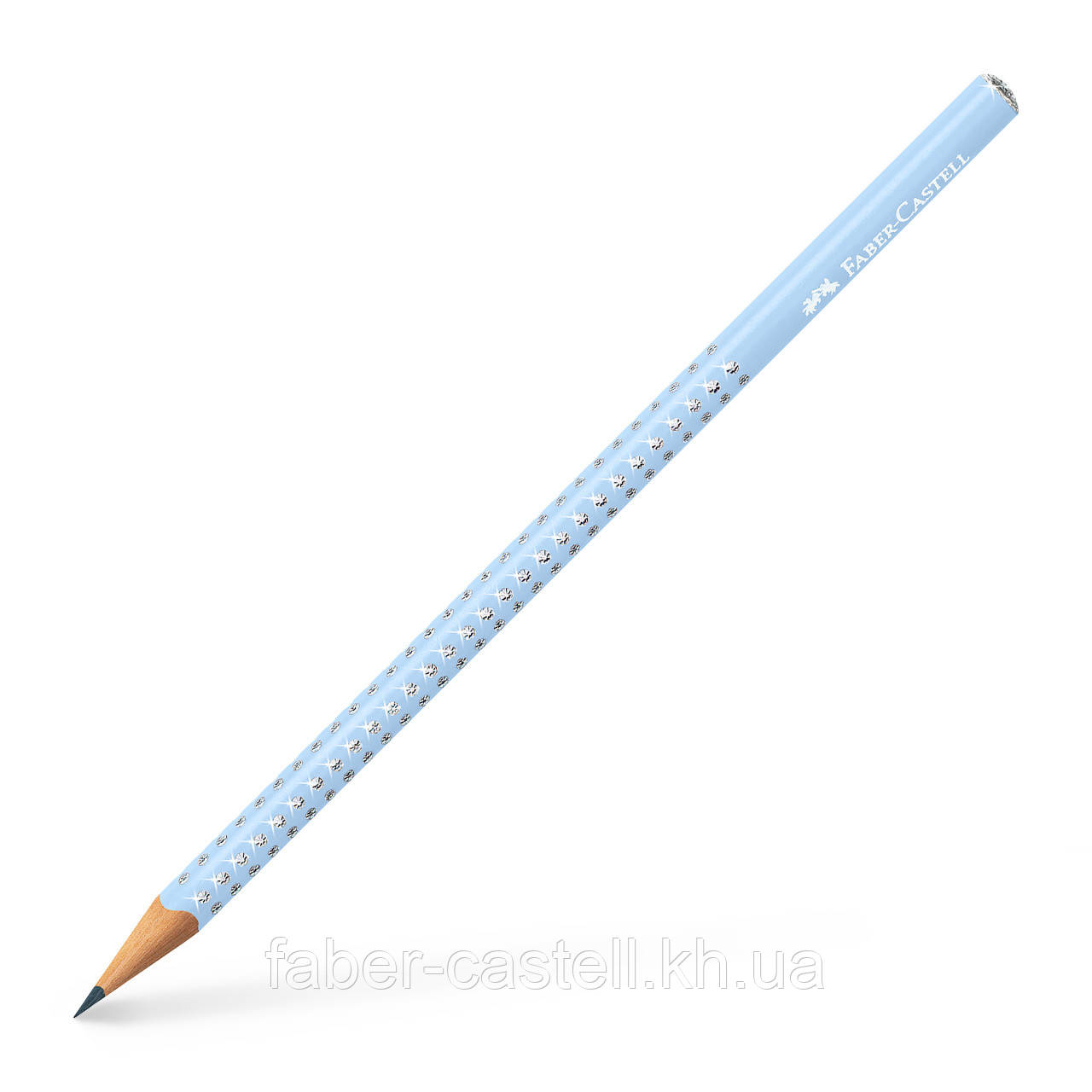 Олівець чорнографітний Faber-Castell Grip Sparkle Sky Blue, корпус небесний блакитний, 118251