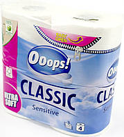 Туалетний папір "Ooops" Classic Сенсетів 3шар. 140 відривів (4шт)(16)