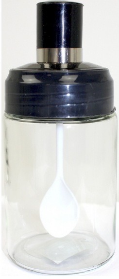 Ємність для спецій скло "Viva Daily" 250мл з ложкою для меду №S250-H/06545, фото 1