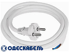 Провід армований з вилкою  ПВС-ВП  2*0,75-250-08-10-1,7 -білий ПАТ"ОДЕСКАБЕЛЬ"
