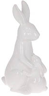 Фигура декоративная "Кролик и Крольчонок" 25.3х15.3х44см, керамика, белая