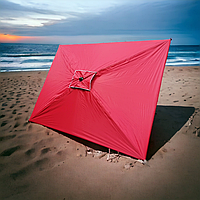 Прямокутна торгова парасолька 2x3 м з вітровим клапаном та елегантним срібним покриттям