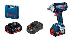 Bosch Гайкокрут Professional GDS 18V-400 акум, 2* 18 В GBA 5 Аг, 400 Нм, 0-2500 об./хв, ЗП GAL 18V-40, кейс,