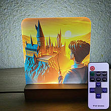 Світильник нічник з надрукованою картинкою Гаррі Поттер Гоґвортс з пультом acr-uf000166