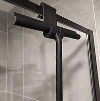 Универсальный скребок для очистки стекла в ванной комнате (зеркала, стекло) с держателем Black