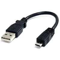 Кабель зарядний USB / micro-USB 0.2m круглий Black (Оригінал з розбору) (Вживаний)