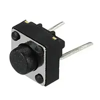 Кнопка тактова 2-pin, 6x6x 5 мм (SPST-NO, 12V 50mA, товщина корпусу 3,5 мм)