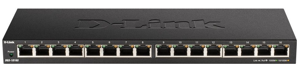 D-Link Комутатор DGS-1016S/E 16xGE, некерований