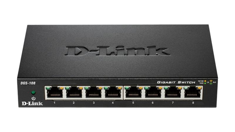 D-Link Комутатор DGS-108/E 8xGE, некерований