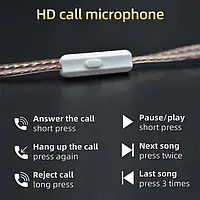 Кабель для навушників Knowledge Zenith OFC Cable With Mic Silver (2pin, C) (90403036)