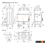 Камінна топка кутова SAVEN Energy 75х50х47L (15,1 kW) ECO, фото 3