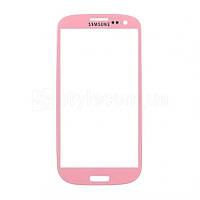 Скло дисплея для переклеювання Samsung Galaxy S3 I9300 pink Original Quality