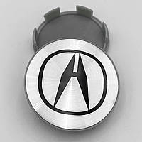 Ковпачки (заглушки) на литі диски ACURA (Акура) 69 мм Сріблясті,Чорний логотип (44732S9AA000)