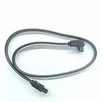 Кабель SATA 3 прямий / кутовий 0.4m з фіксаторами Black (Оригінал з розбору)