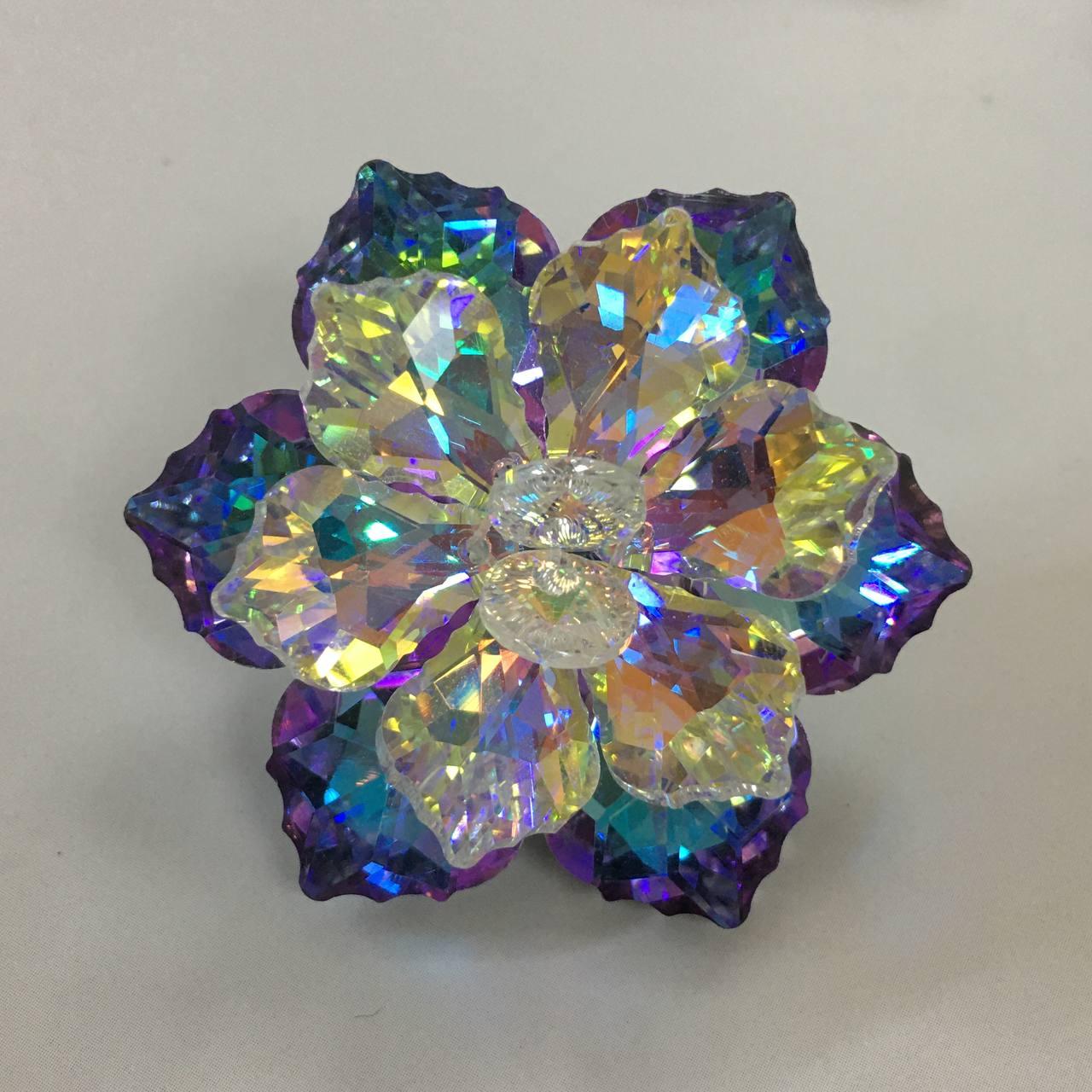 Брошка "Квітка", колір Vitrail Light, 50 мм, 1шт