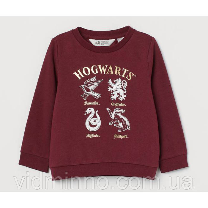Детский джемпер свитшот на флисе Hogwarts H&M на девочку 4-6 лет - р.110-116 /59607/ - фото 1 - id-p2118292930