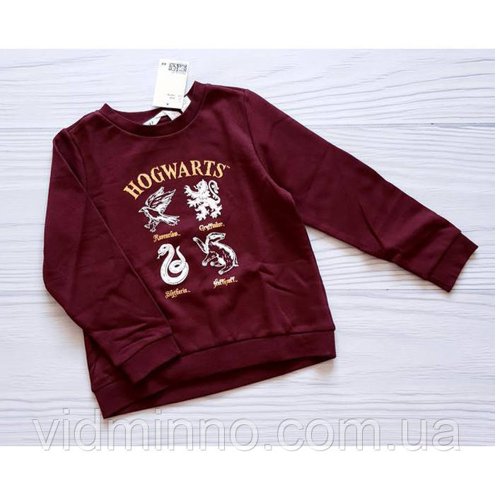 Детский джемпер свитшот на флисе Hogwarts H&M на девочку 4-6 лет - р.110-116 /59607/ - фото 2 - id-p2118292930