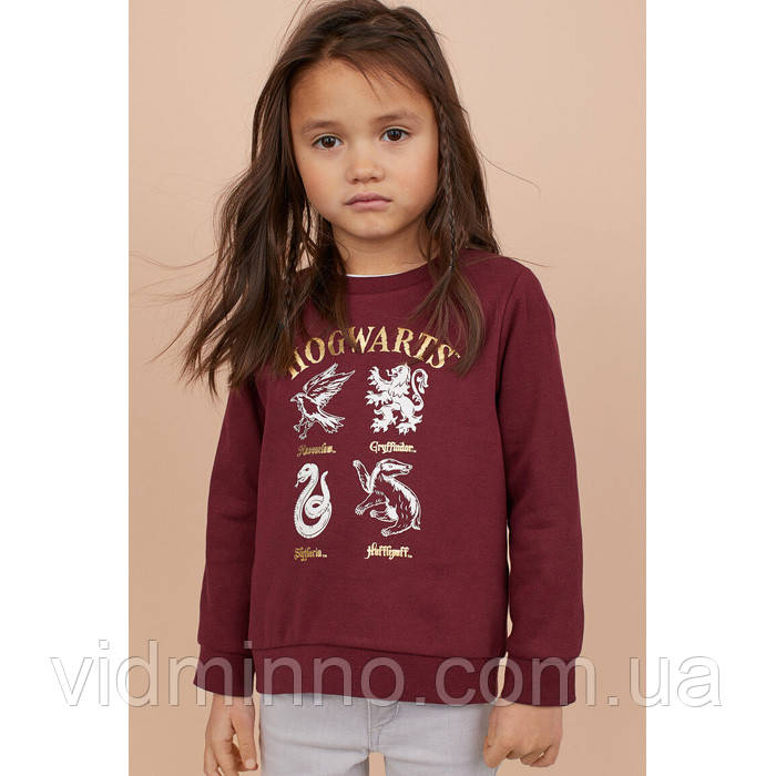 Детский джемпер свитшот на флисе Hogwarts H&M на девочку 4-6 лет - р.110-116 /59607/ - фото 3 - id-p2118292930