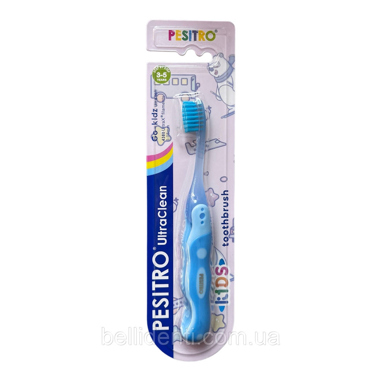 Дитяча тревел щітка Pesitro Go-Kidz 4380 від 3 до 5 років (блакитна), 1 шт
