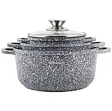 Набір посуду Ofenbach (2.3л, 4.5л, 6.5л) із 7 предметів з прихватками, фото 3