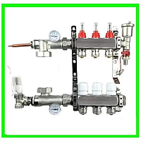 Колектор для теплої підлоги на 3 контури в зборі (НІМЕЧЧИНА)