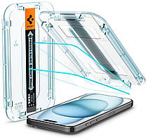 Spigen Захисне скло для Apple iPhone 15 EZ FIT tR(2 Pack)